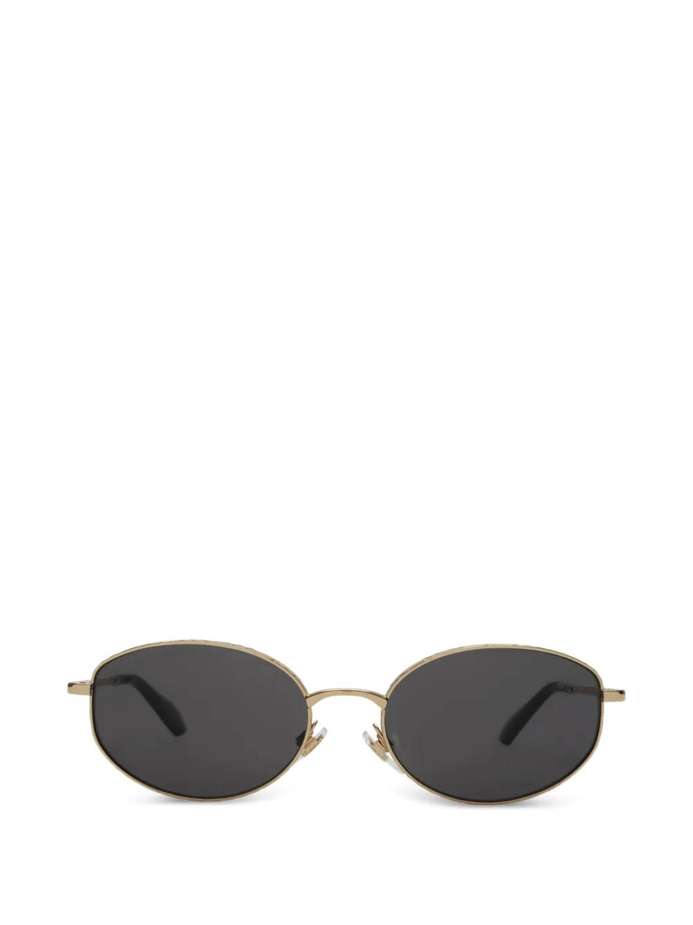 Burberry Metal Check Oval Sunglasses | Gold | FARFETCH | Farfetch Global