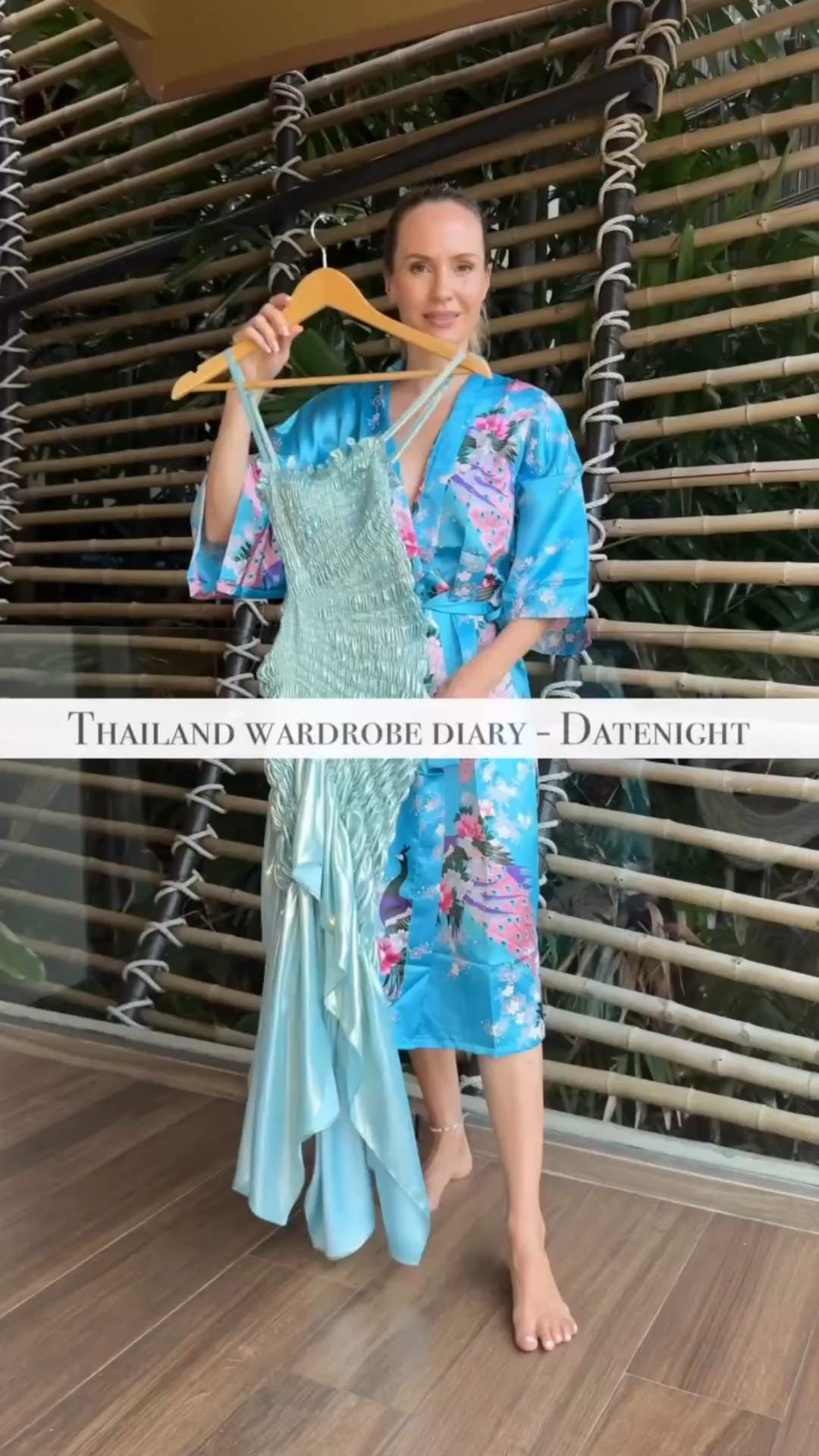 Thailand wardrobe diary 5/7- Date night 🍸 

We call this @hardingegeorgia dress my “mermaid dress”. I absolutely love the sheen and the fun design. 

I might be a neutral girl at home, however, when I’m on holiday I’m much more colourful. It’s my time to have a little fun with what I wear and this dress is exactly that - fun! 

And I always have a great time when I’m wearing it. How can I not? 

🤍You can find the items I’m wearing in my link in bio, or just comment “link” and I will DM the links to you 🤍

#tessmontgomery #thailandwardrobe #holidaywardrobe #georgiahardinge #coupleoutfits