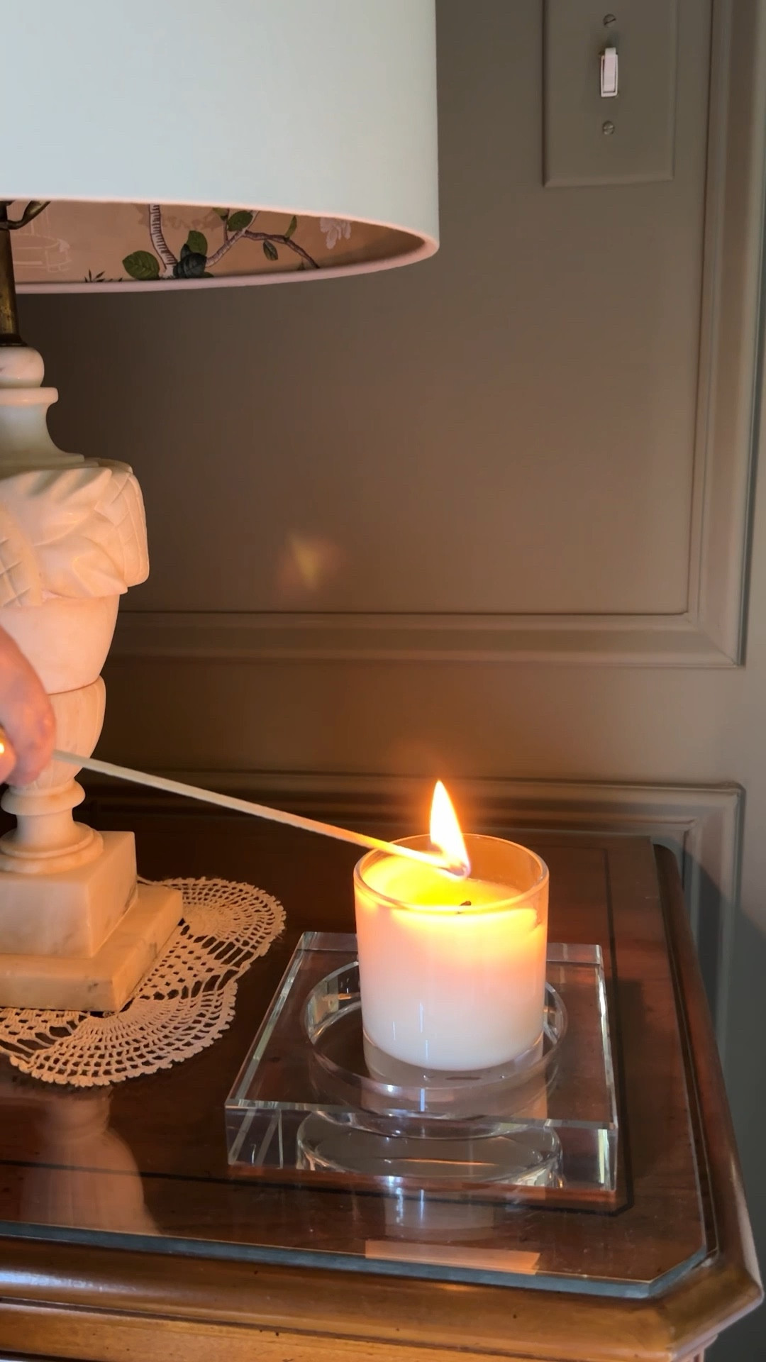 The next time you add a candle to a surface, consider adding a pretty crystal tray and or glass cloche to elevate the look. Tagging some of my favs here along with some spring scents! #homedecor #styling #candle #design 

#LTKHome