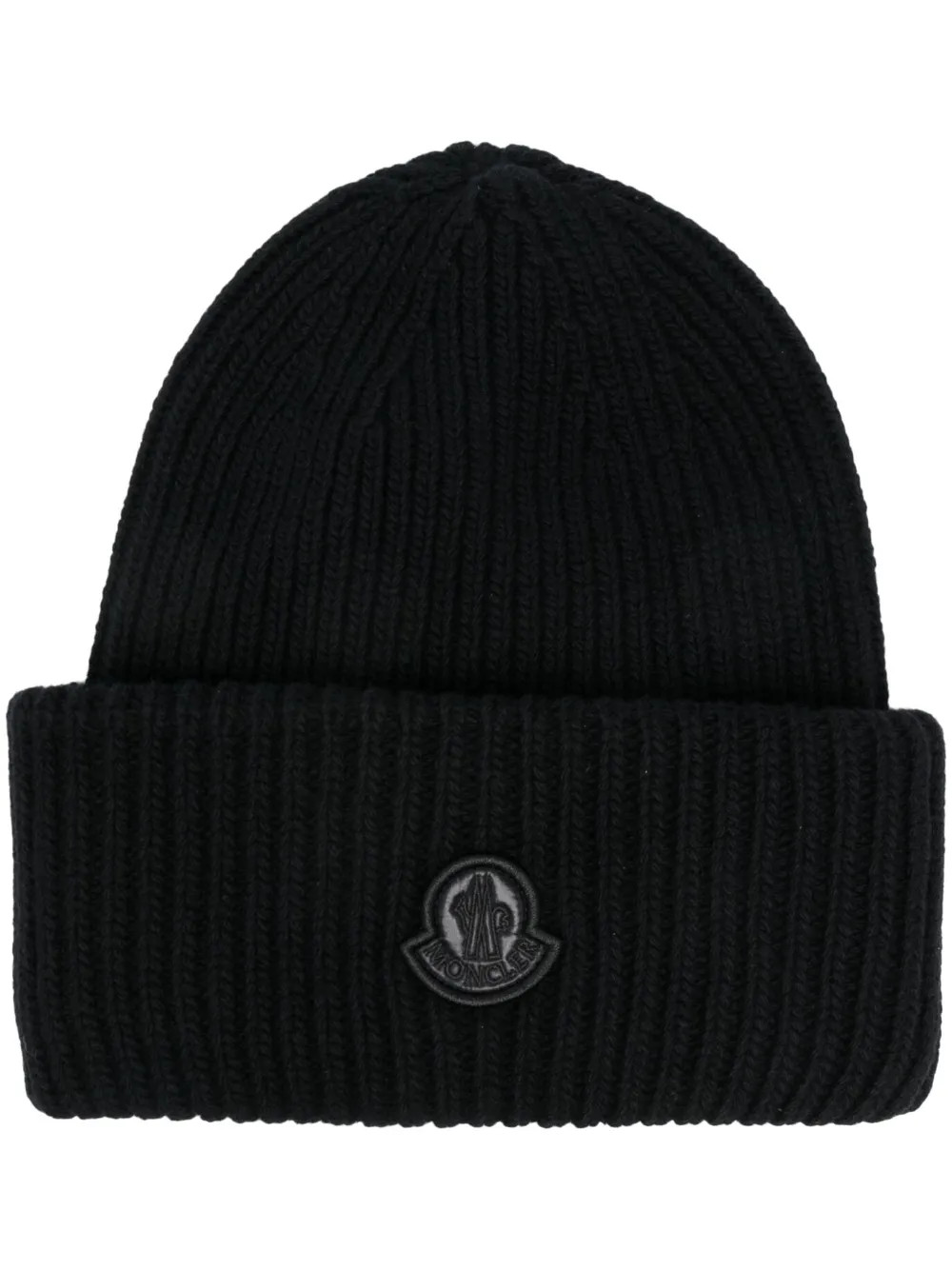 Moncler logo-patch Knitted Wool Beanie - Farfetch | Farfetch Global