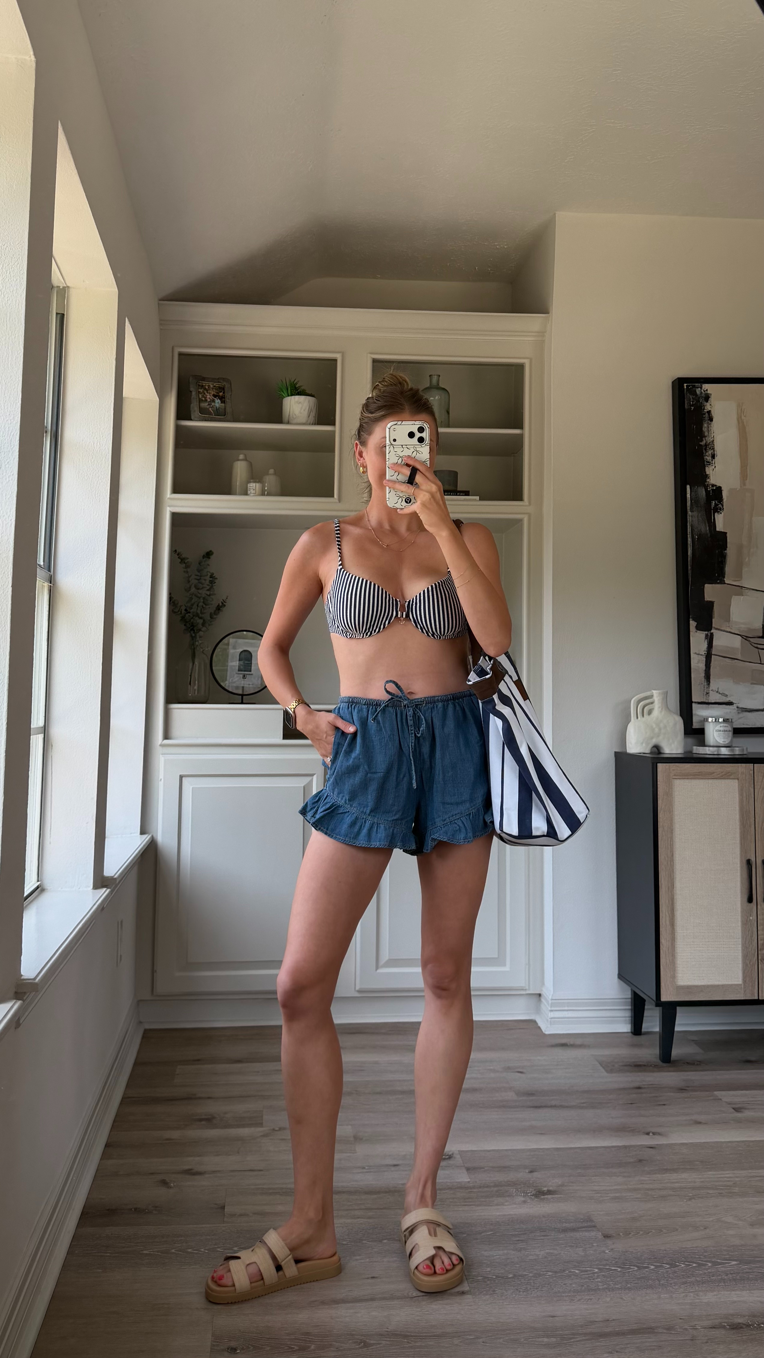 Cute beach outfit idea, loving these shorts! M bikini top, S bottoms, shorts in XS but meant to grab a S.  

 #LTKSeasonal #LTKSwim