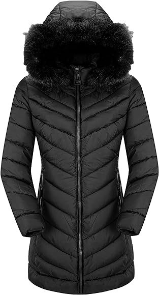 Bellivera Puffer Jacket Women,Lightweight Padding Bubble Hooded Coat with Fur Collar Warmth Outer... | Amazon (US)