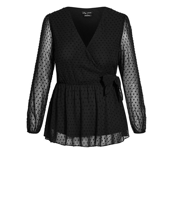 City Chic Trendy Plus Wild Dobby Top & Reviews - Tops - Plus Sizes - Macy's | Macys (US)