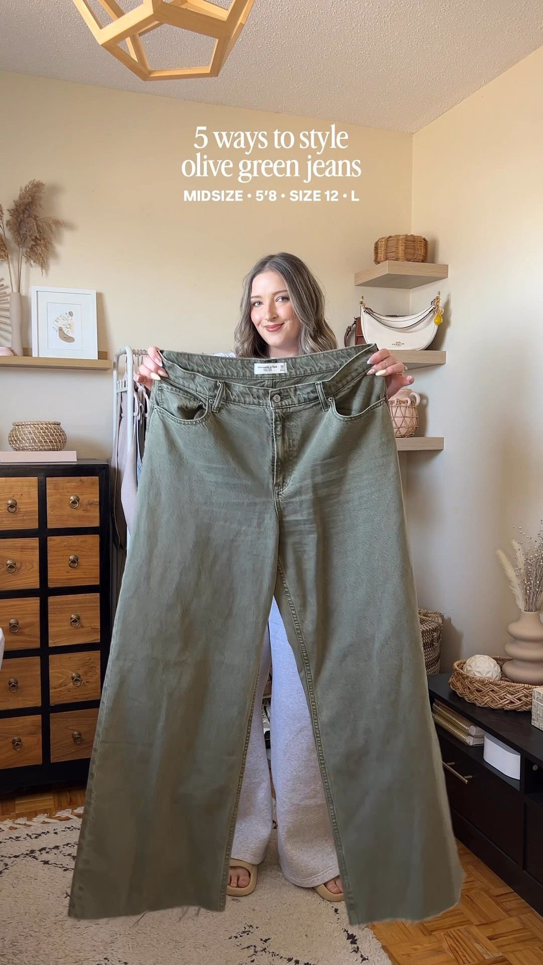 Olive green jeans styled 5 ways for spring! Code SPRINGAF for extra 15% off Abercrombie! 

Jeans - wearing 32 long & I cut the hem for a custom length
Denim jacket - sized up to XL for an oversized fit
Butter yellow sweatshirt - old, linked similar also from aerie
Striped tee - sized up to XL since I have a larger chest
Leather jacket - L
Hoodie - runs small, sized up to XL
Crochet cardigan - old, linked similar
Graphic tee - L
New balance sneakers - runs big, I sized down .5
Ugg Tazz platforms - TTS
Black sandals - linked similar 


#LTKsale #LTKmidsize #LTKjeans