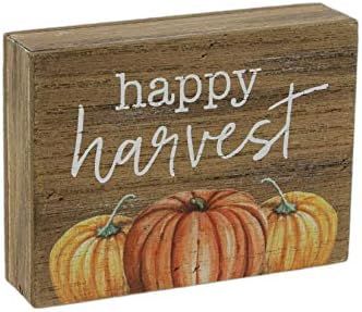 Collins Painting Mini Fall-Themed Wood Grain Block Sign (Happy Harvest) | Amazon (US)