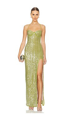 Camila Coelho Brihante Sequin Maxi Dress in Island Green from Revolve.com | Revolve Clothing (Global)