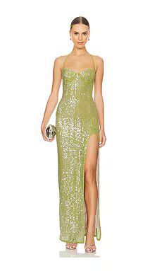 Camila Coelho Brihante Sequin Maxi Dress in Island Green from Revolve.com | Revolve Clothing (Global)