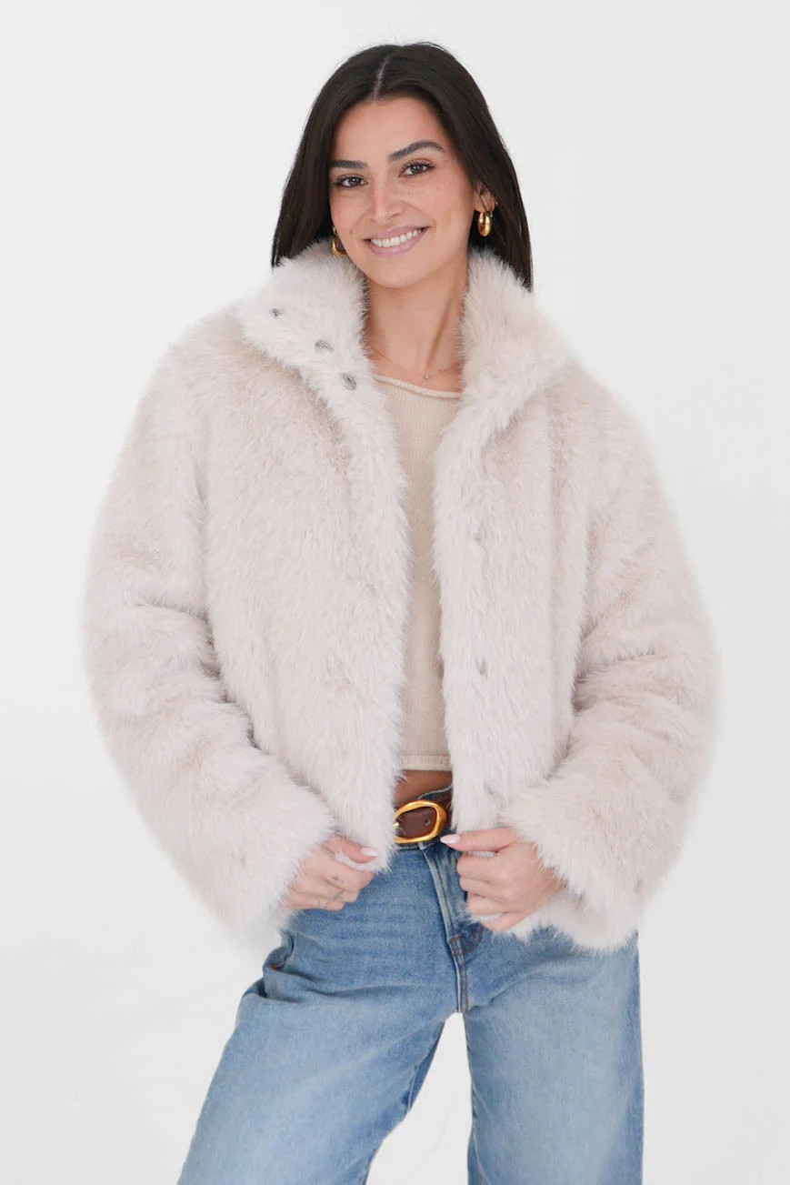 Spice it Up Faux Fur Jacket | Grey Bandit