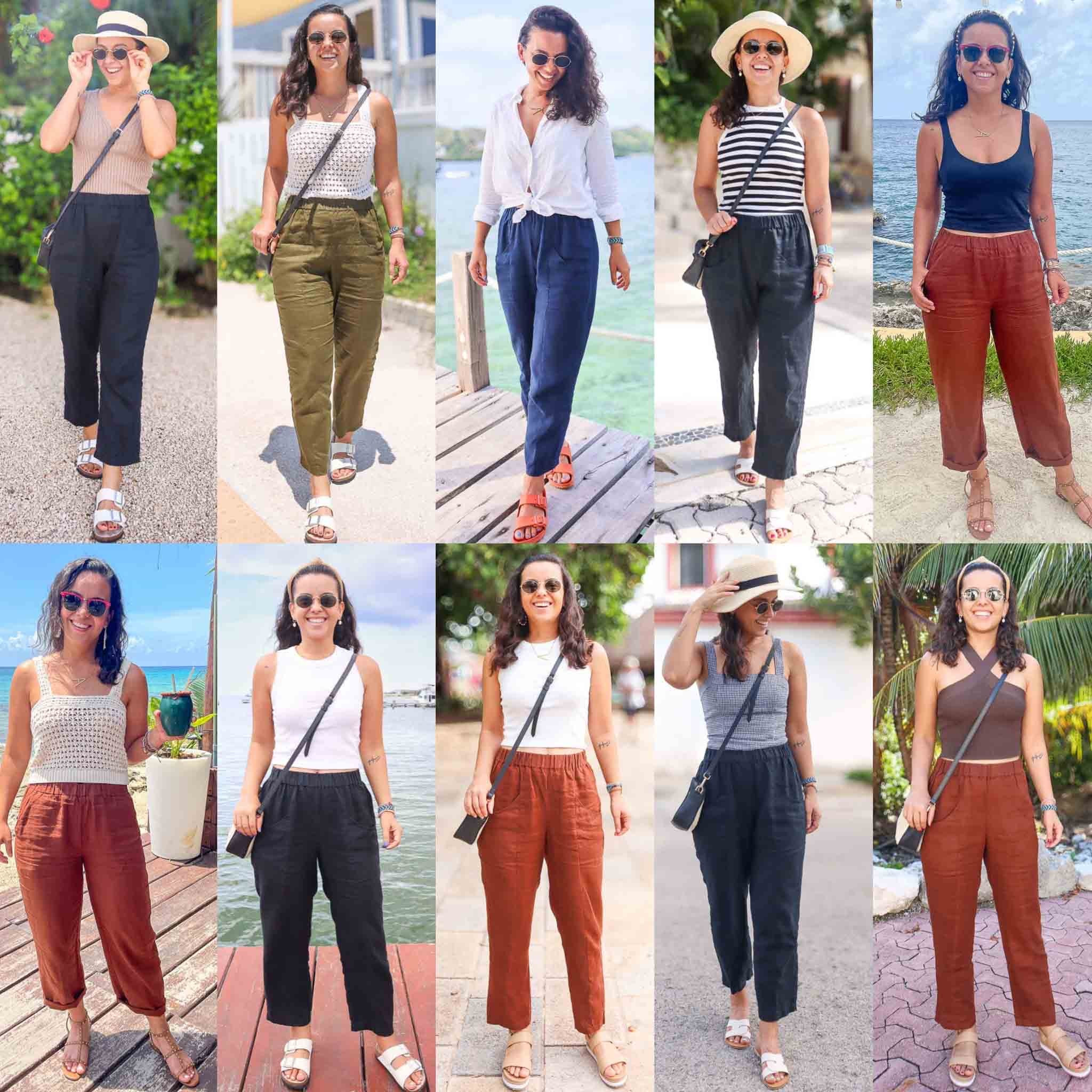 Not all linen pants are the same. Here's how I think about picking the right ones.
Cut: tapered is my go-to for solid colors. Narrower at the ankle, relaxed through the hip, and in my experience the most universally flattering. Straight leg is clean and polished, same width all the way down, great with a tucked-in top and sandals. Wide leg is my pick for stripes and prints because the fabric moves and gives that relaxed, breezy feel.
Color: I always go neutrals first. Flax, white, black, navy. Everything in your wardrobe should match your linen pants automatically. Stripes and prints work too but they require more thought around your tops.
Fabric: 100% linen or a linen blend. Linen blends (linen + viscose or linen + cotton) tend to be softer and more forgiving. Both pack beautifully. Both wrinkle. That's the look, not a flaw.
For travel specifically: tapered and straight leg both pack flatter than wide leg, so they're my first choice for carry-on trips. Wide leg is worth it for longer trips when you want variety in silhouette.
Save this before you shop! 📌

#LTKTravel