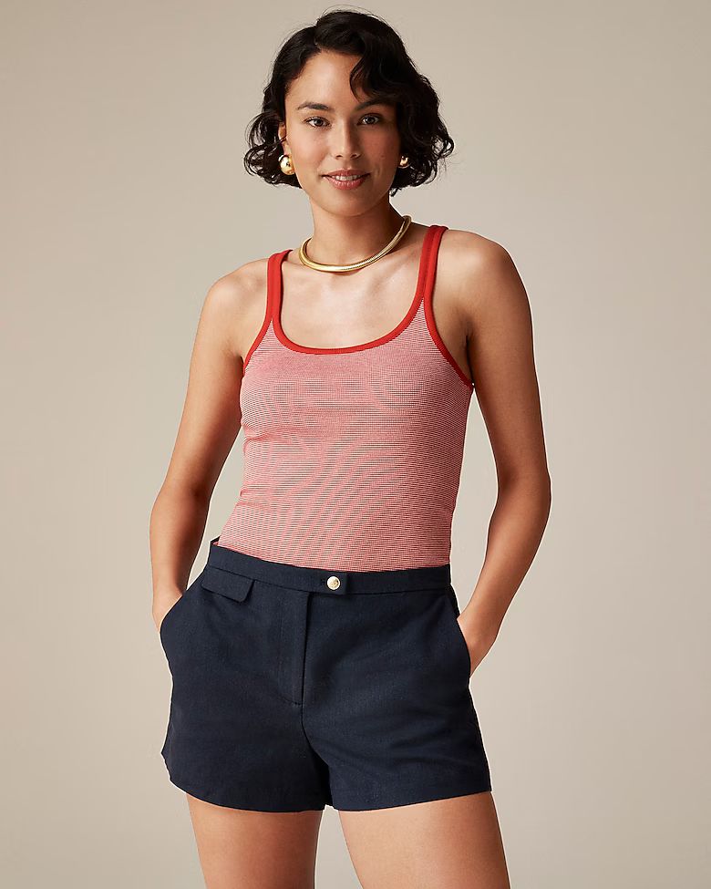 Fine rib racerback tank top in stripe | J. Crew US