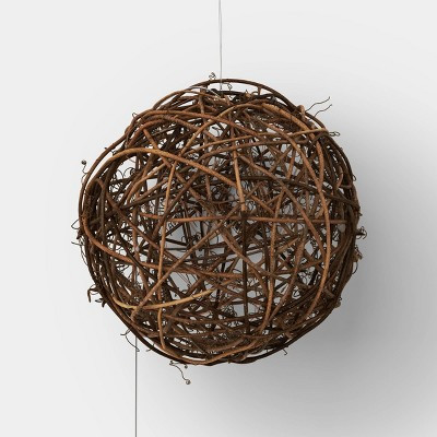 8" H Christmas Grapevine Hanging Sphere with Dew Drop Lights & Warm White LED's - Wondershop™ | Target