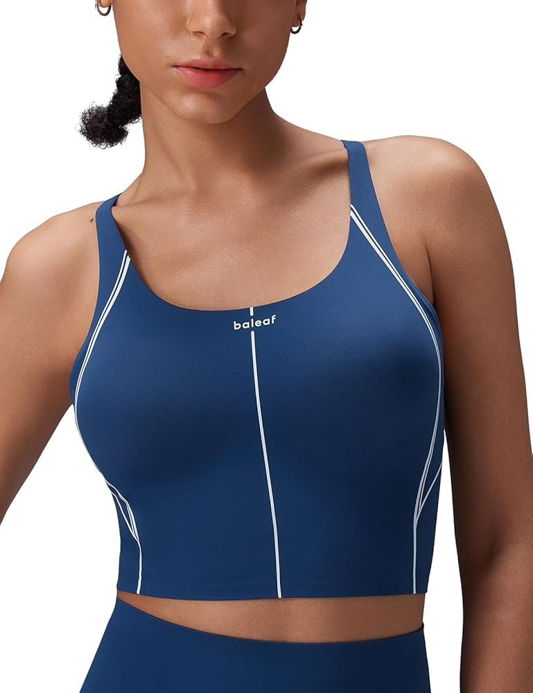 BALEAF Freeleaf Broadway Womens Spaghetti Strap Dance Sports Bras, High Impact Crisscross Back, P... | Amazon (US)