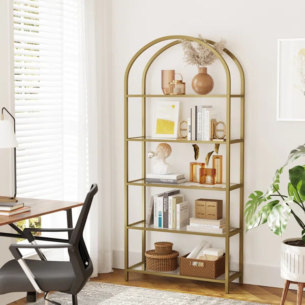 Mcandrew 72.2" H x 32.7" W Metal Etagere Bookcase | Wayfair Professional
