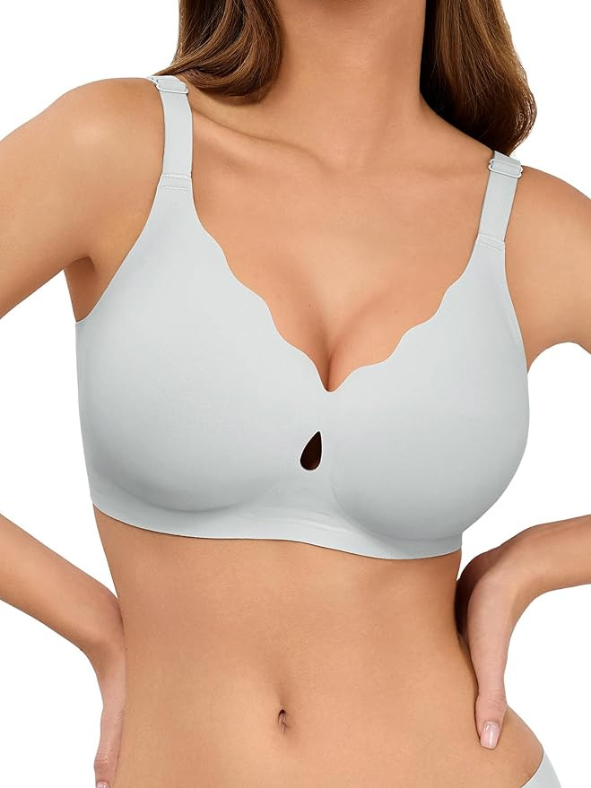 LUCKMEEY Bras for Women No Underwire Wave Push Up Wireless Bra Seamless Bras Full Coverage Bralet... | Amazon (US)