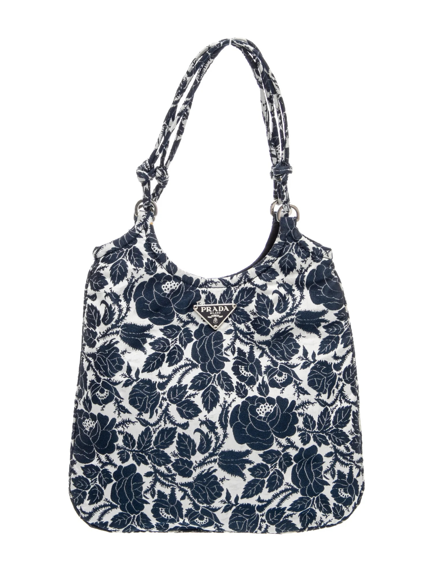 Prada Jacquard Top Handle Bag - White Handle Bags, Handbags - PRA1225983 | The RealReal | The RealReal