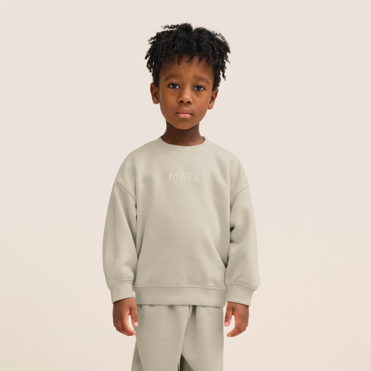 Mini Organic Fleece Graphic Crew Neck Sweatshirt | MATE The Label