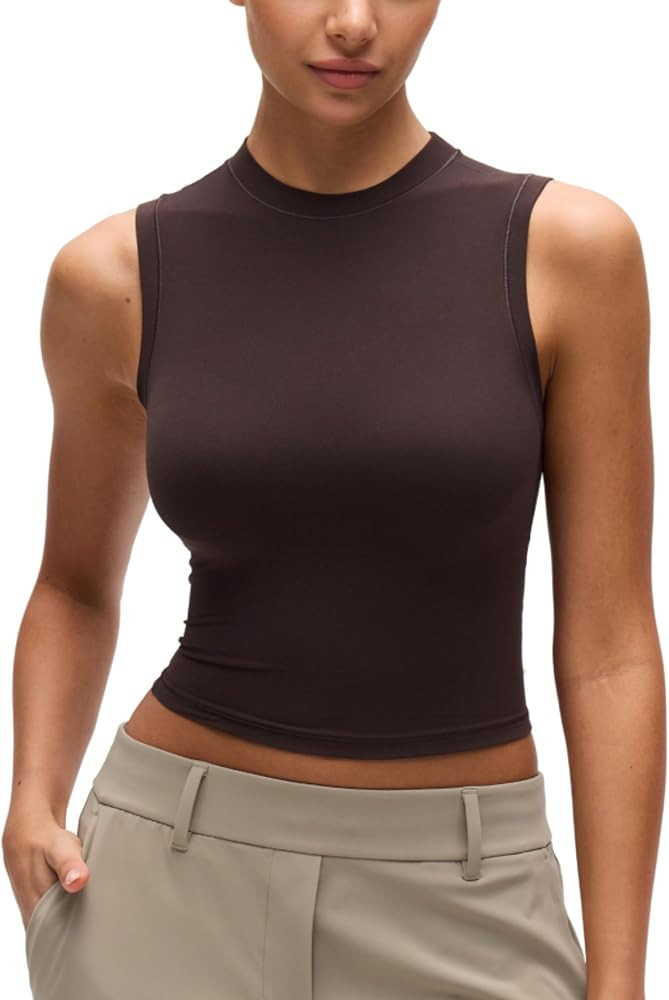 CRZ YOGA Softembrace High Neck Crop Tank Top | Amazon (US)
