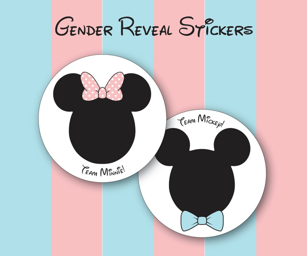 Team Mickey or Team Minnie Gender Reveal Stickers, Mickey, Minnie, Disney Baby - Etsy | Etsy (US)