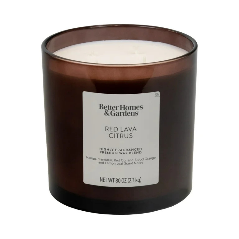 Better Homes & Gardens Red Lava Citrus Scented 4-Wick Large Oversized Jar Candle 80oz. | Walmart (US)