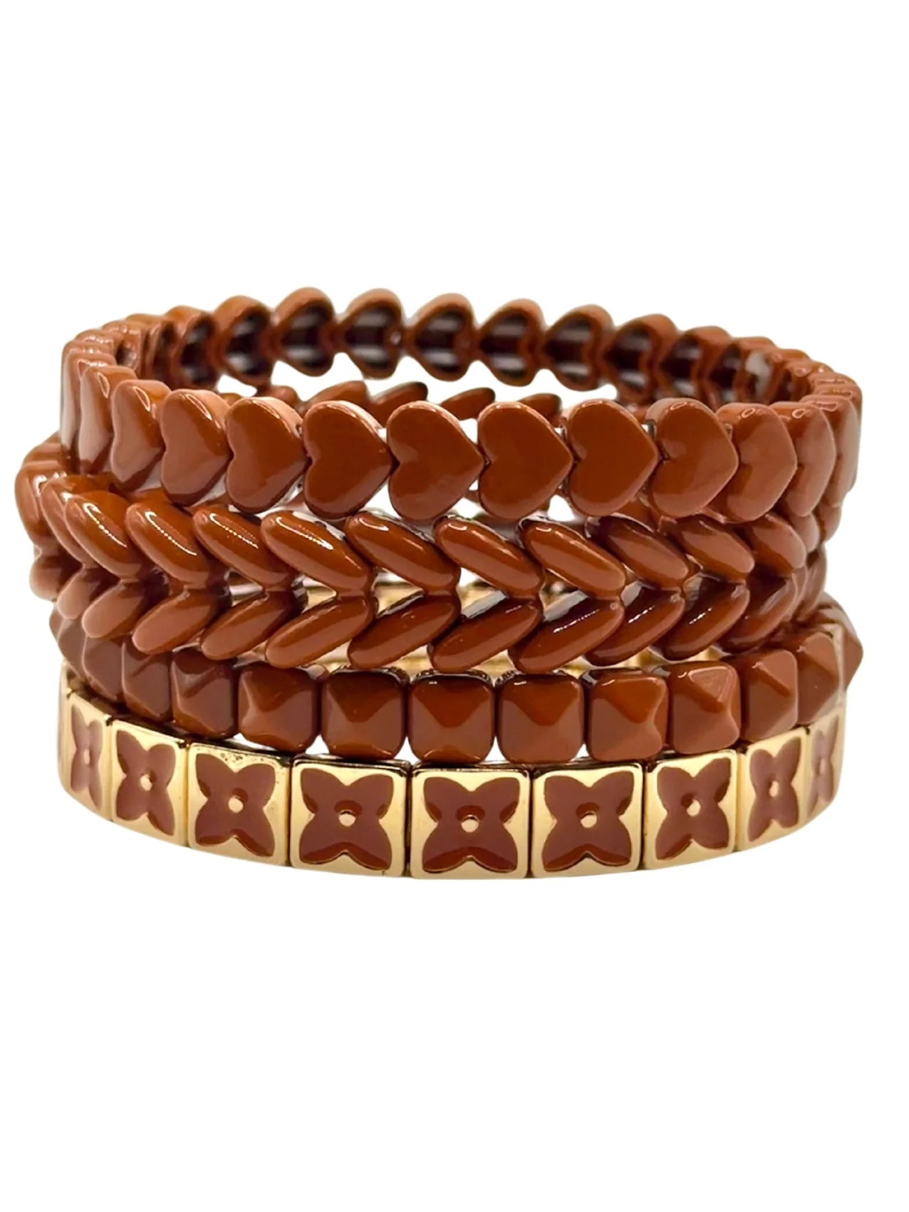 The Burnt Orange Stack Bracelets | La Lumiere NY
