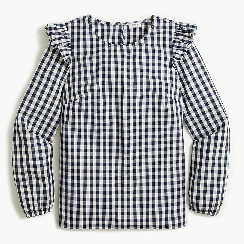 Cotton poplin top with ruffles | J.Crew Factory