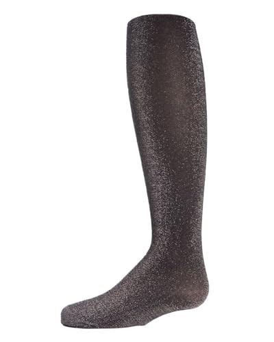 MeMoi Shining Star Shimmer Tights for Girls, Ultra Soft and Lightweight Opaque Girl Tights - Sizes 2-14, Black, 10-12 | Amazon (US)