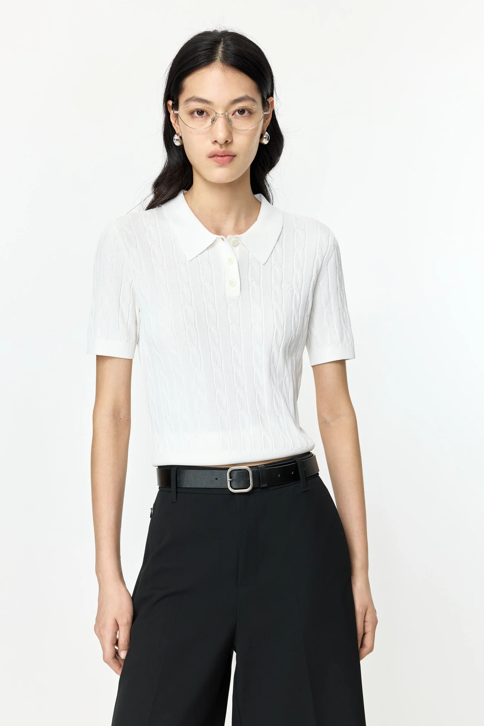LILY Classic Polo Knit Top | LILY Studio