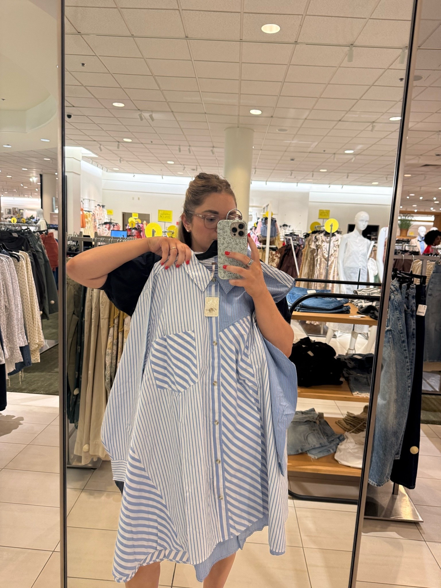 Striped button down dress would be so cute for work
