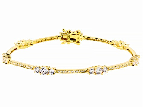 Cubic Zirconia 18k Yellow Gold Over Sterling Silver Bracelet 6.40ctw - DOL135B | JTV Jewelry