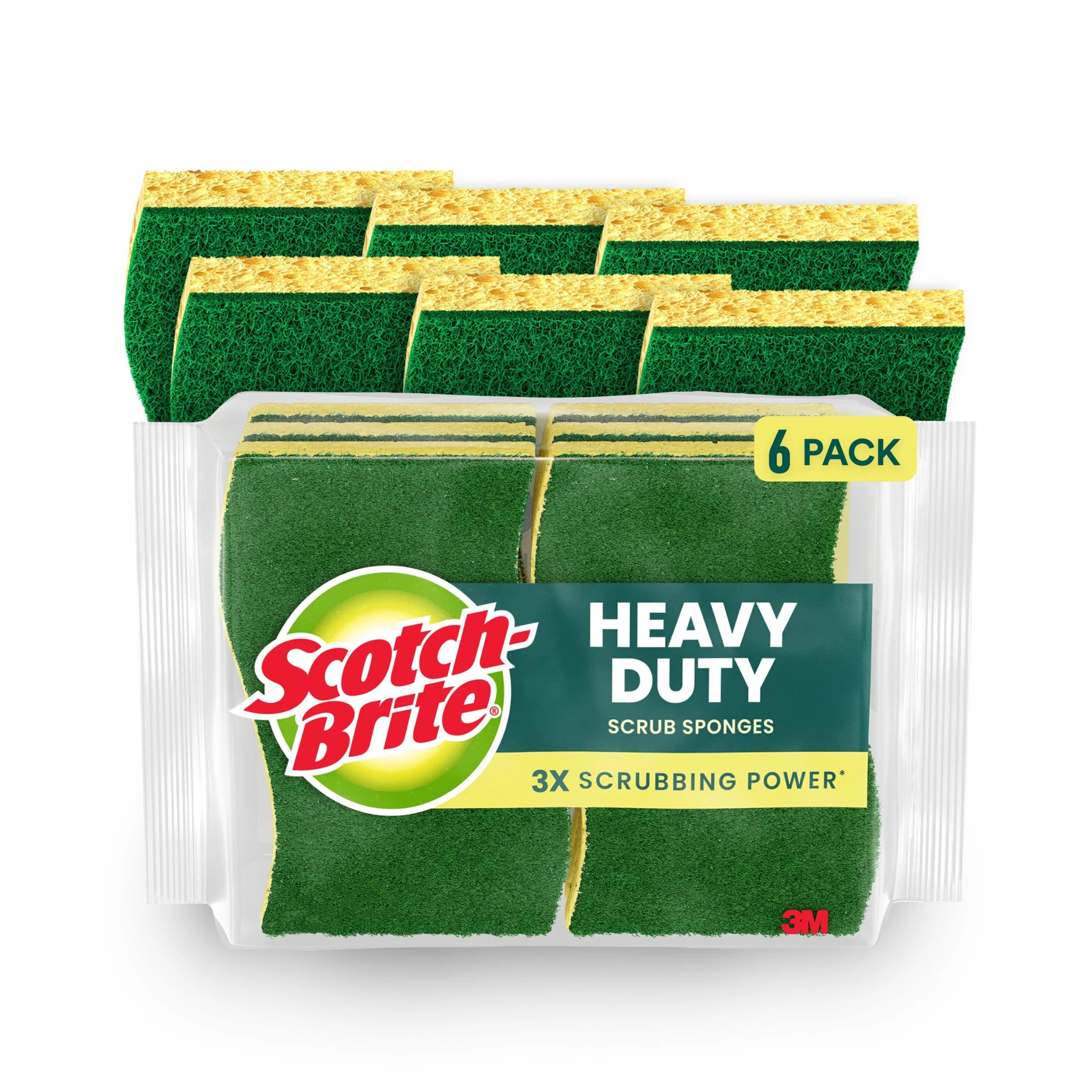 Scotch-Brite Heavy Duty Scrub Sponge, 6 Sponges Total | Walmart (US)