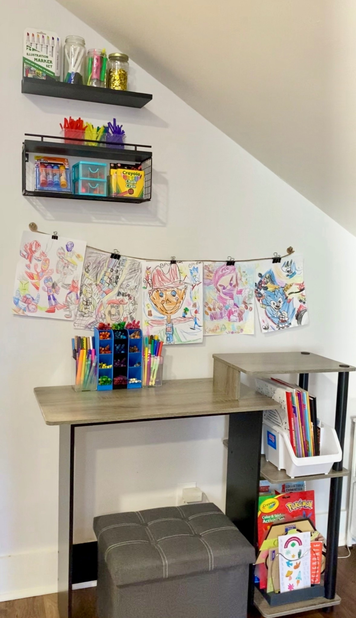 KIDS CRAFT CORNER // The boys are in their artsy era, and I’m SO excited to finally have one spot for all their art supplies! Put this corner together as one of their Christmas gifts and was able to pull it together for under $50! A few tips: 

- Their compact, adult-size desk was only $20! 
- Dollar Tree was my BFF for most supplies
- Storage (bins, art boxes and clips) are a must
- Use wall space to display their art!
- Store supplies they don’t need often on wall shelves

Linked a few similar items for the ones I snagged at Dollar Tree here for y’all!



#LTKKids #LTKmomlife #LTKFindsUnder50