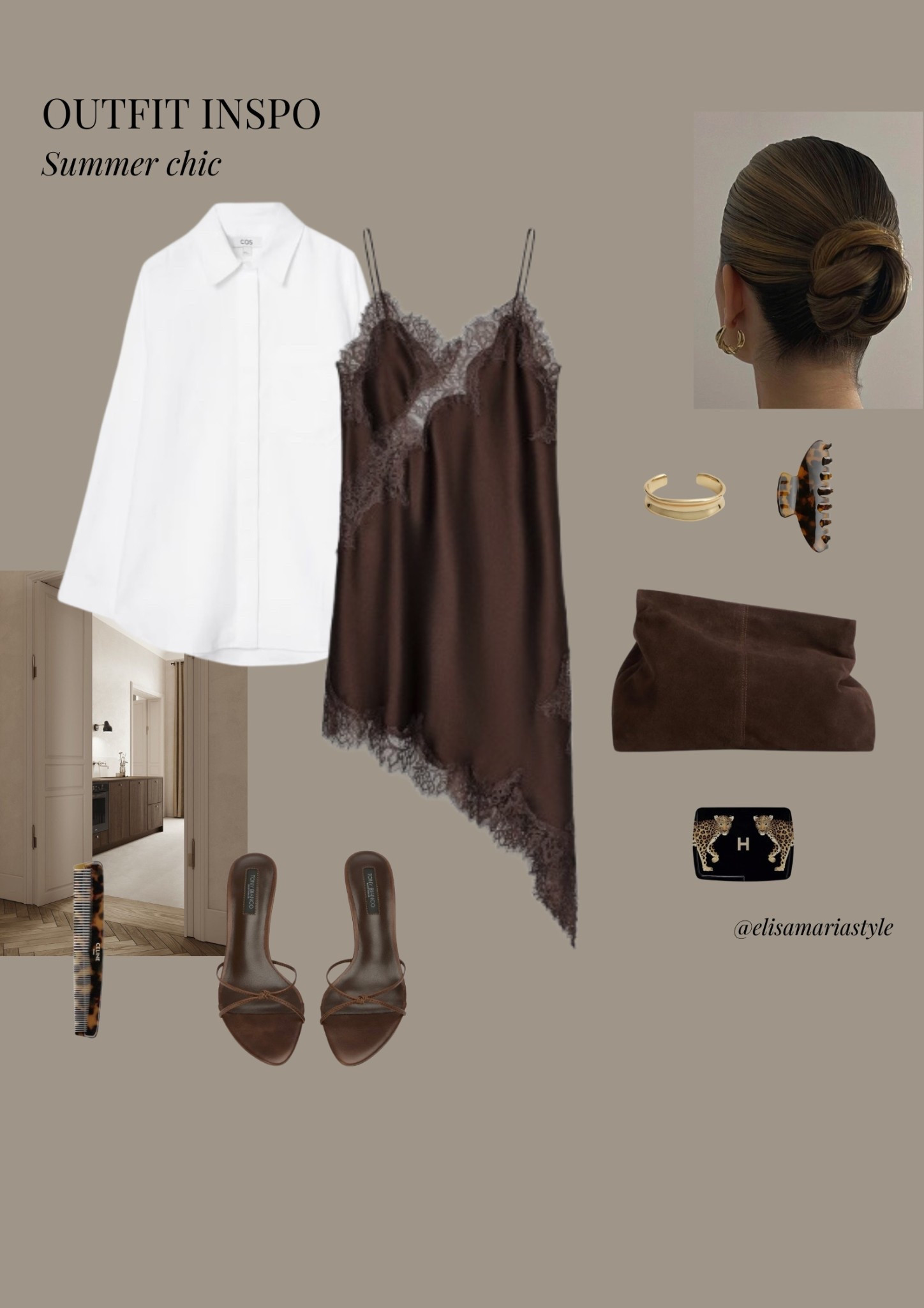 Brown lace dress and suede bag and heels summer outfit idea 🤎 For a more laid-back vibe, throw on an open white shirt with the sleeves rolled up 

#LTKsummer #LTKdatenight #LTKdresses