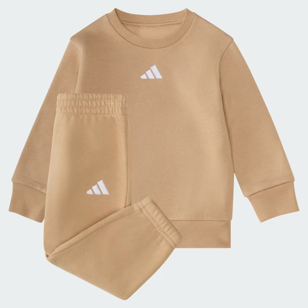 Essentials 2-Piece Long Sleeve Fleece Pullover & Jogger Set Sandstone 18MO - Kids Originals Matching Set | adidas (US)