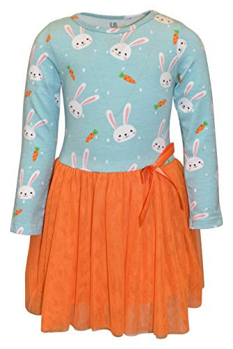 Unique Baby Bunny Carrot Easter Dresses for Girls Cute Bunny Girls Easter Dress Tutu Easter Dresses for Toddlers Kids Outfit (18m, Carrot) | Amazon (US)