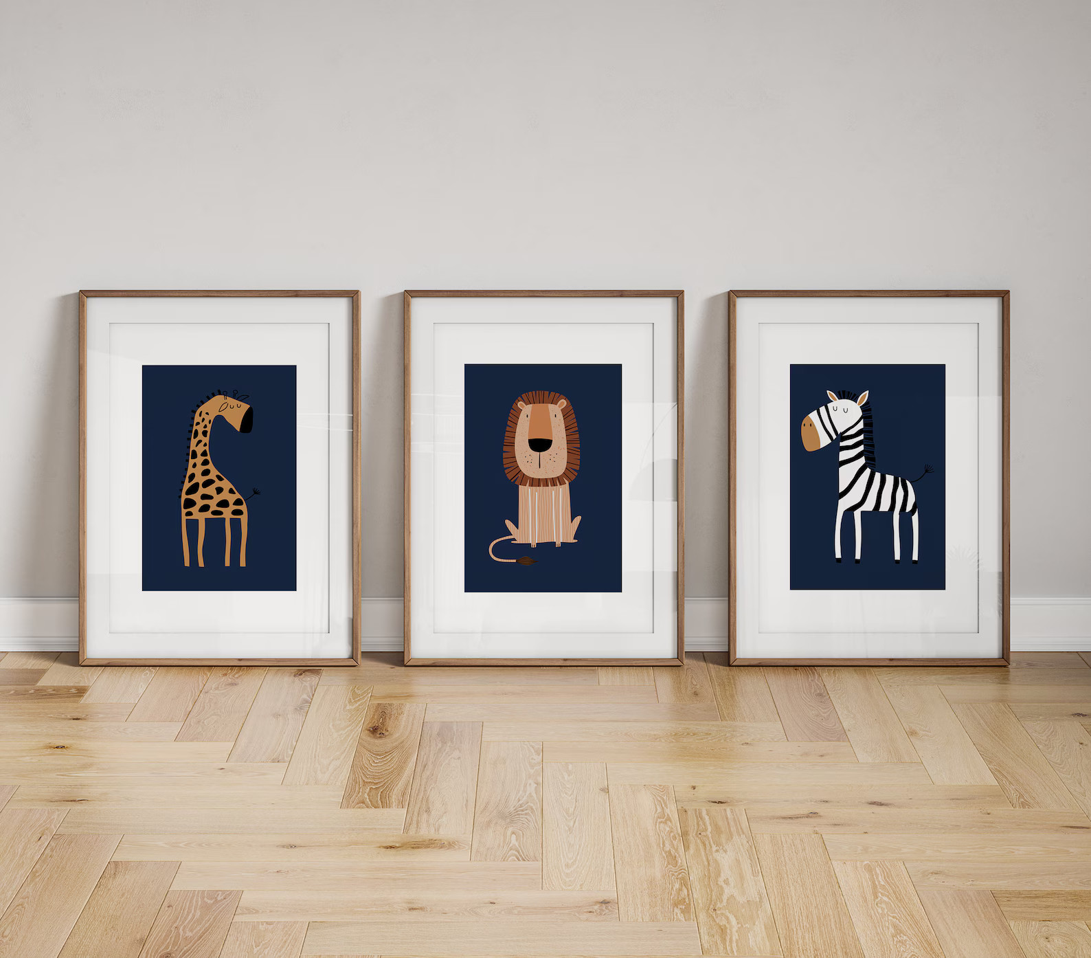 Navy Nursery Wall Art Prints Safari Nursery Prints Navy Blue - Etsy | Etsy (US)