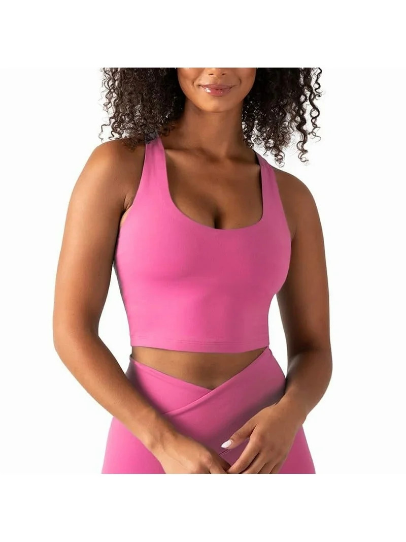 YITTY Active Women's UltraLuxe Built-in Bra Tank Top, Athleisure, 4-Way-Stretch, Beach Party, L | Walmart (US)