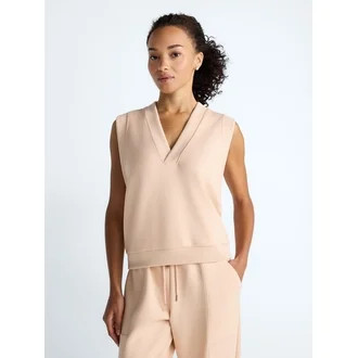 Scoop Women's Scubaknit Sleeveless Deep V-Neck Top, Sizes XS-XXL | Walmart (US)