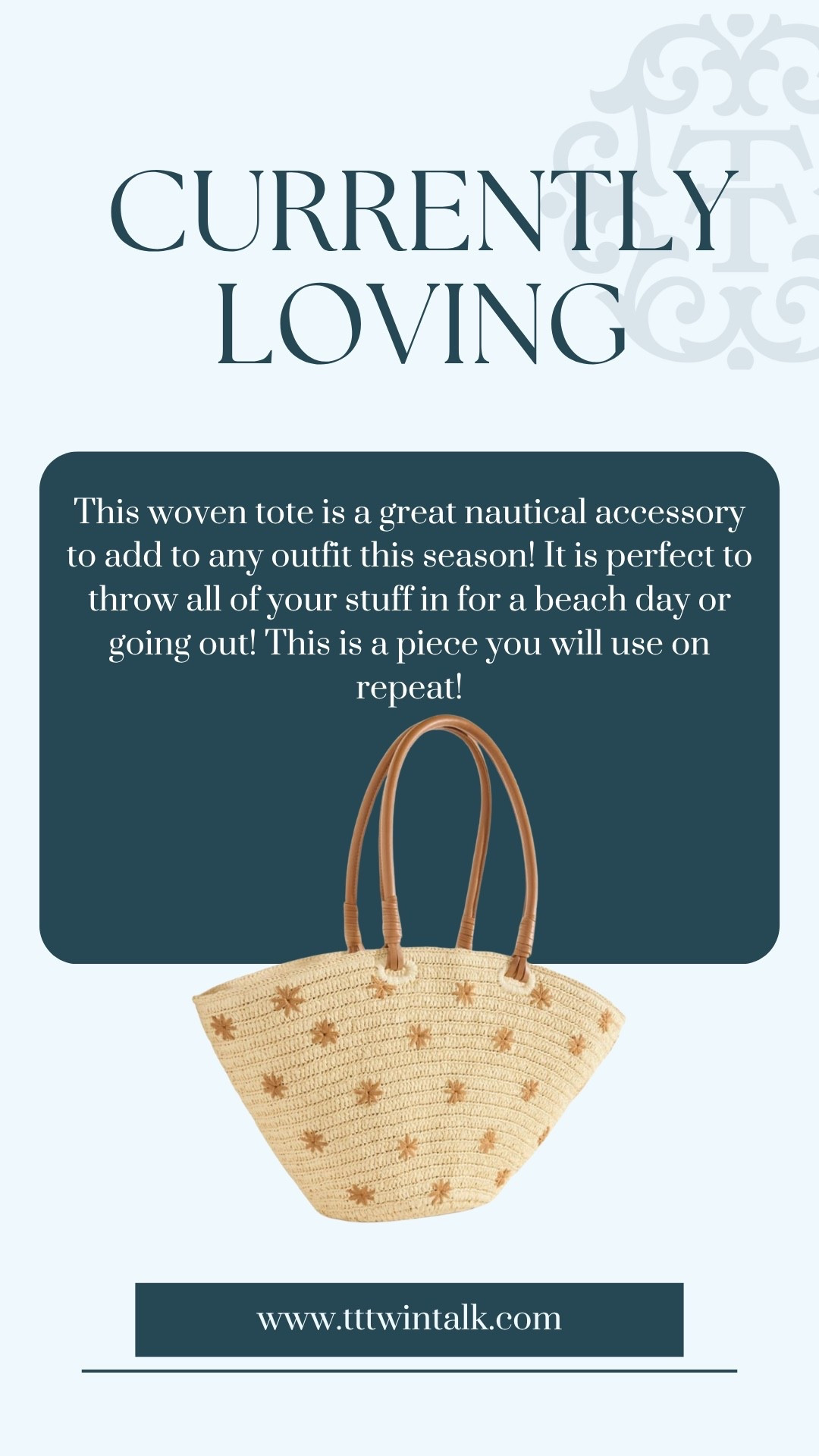 This woven tote is a great nautical accessory to add to any outfit this season! It is perfect to throw all of your stuff in for a beach day or going out! This is a piece you will use on repeat!

#LTKMidsize #LTKSeasonal #LTKOver40