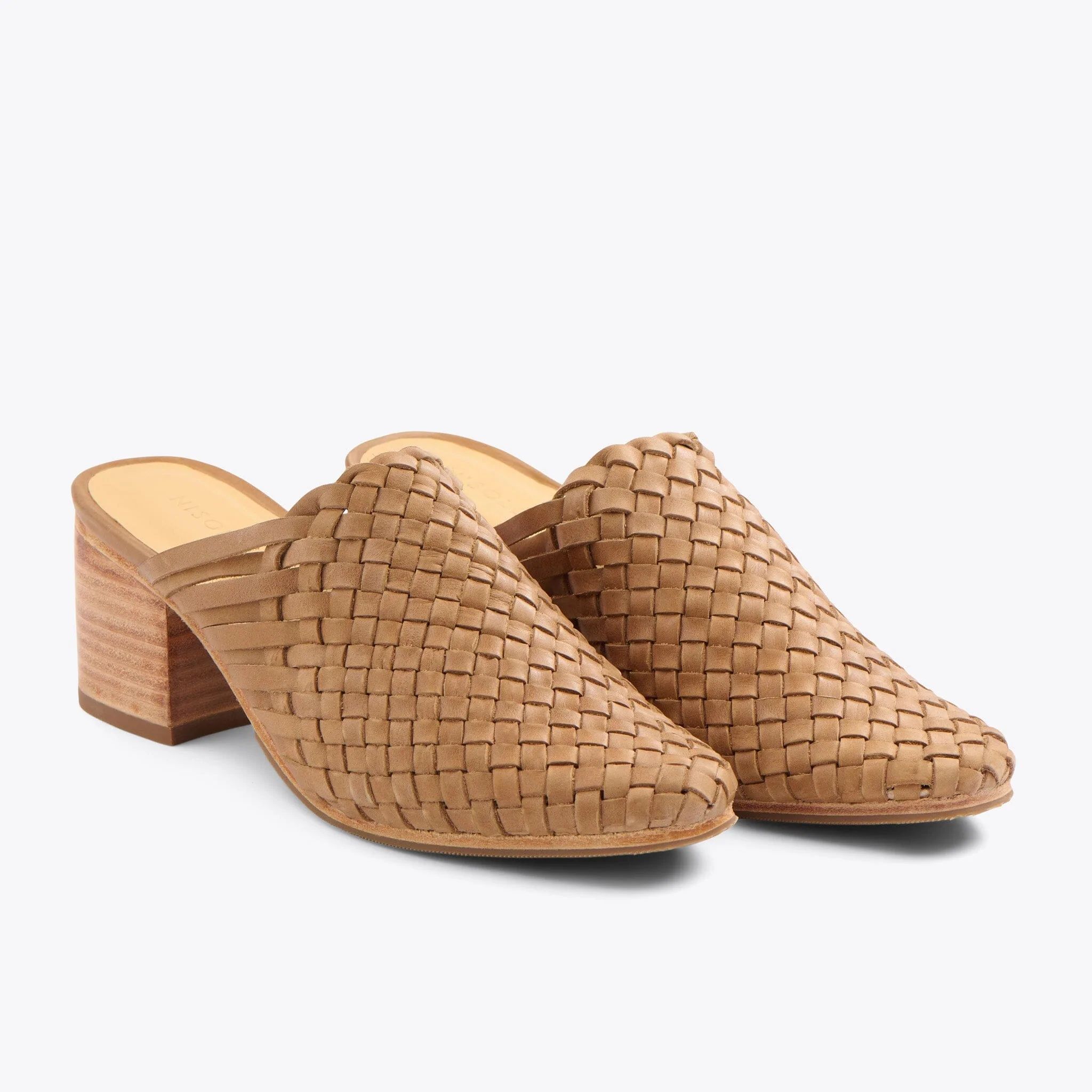 All-Day Woven Heeled Mule Almond (8.5) | Nisolo