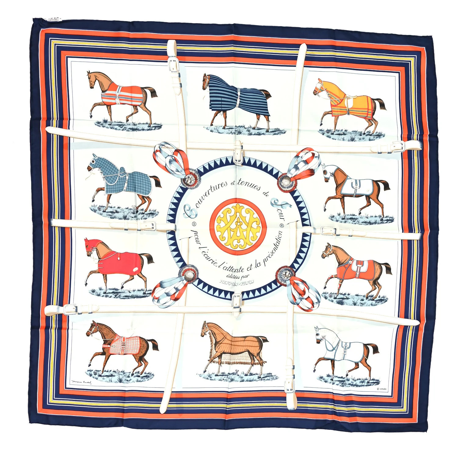 Hermes Silk Couvertures Et Tenues de Jour Scarf 90 1811218 | FASHIONPHILE (US)