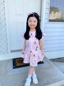 Disney Girls' 2-Piece Outfit Sweatshirt Top & Pleated Skirt Set 2-9Y | Amazon (US)