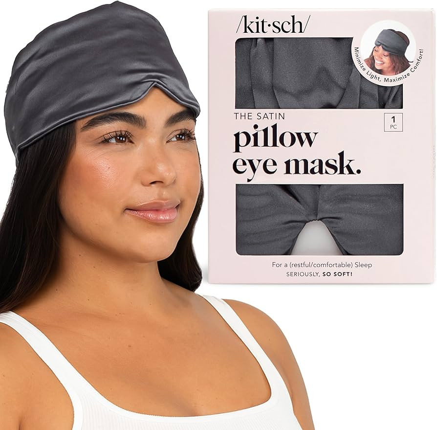 Kitsch Satin Sleep Mask - Eye Mask for Sleep, Softer Than Silk Satin Sleeping Mask Blindfold and ... | Amazon (US)