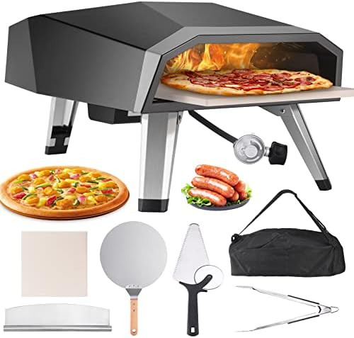 Outdoor Pizza Oven Gas Pizza Ovens for Outside with 12" Pizza Stone, Portable Pizza Oven Cover an... | Amazon (US)
