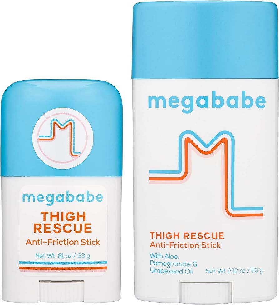 Megababe Anti-Chafe 2-Piece Bundle - Thigh Rescue Anti-Chafe Stick 2.12 oz & 0.81 oz Travel Size | Amazon (US)