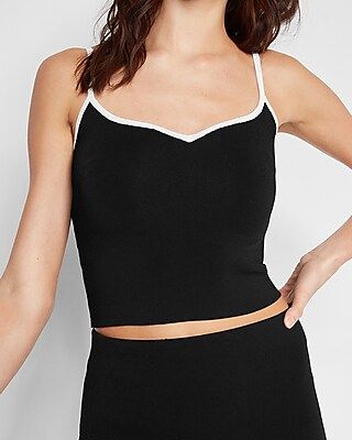 Body Contour Sweetheart Tipped Cropped Sweater Cami | Express