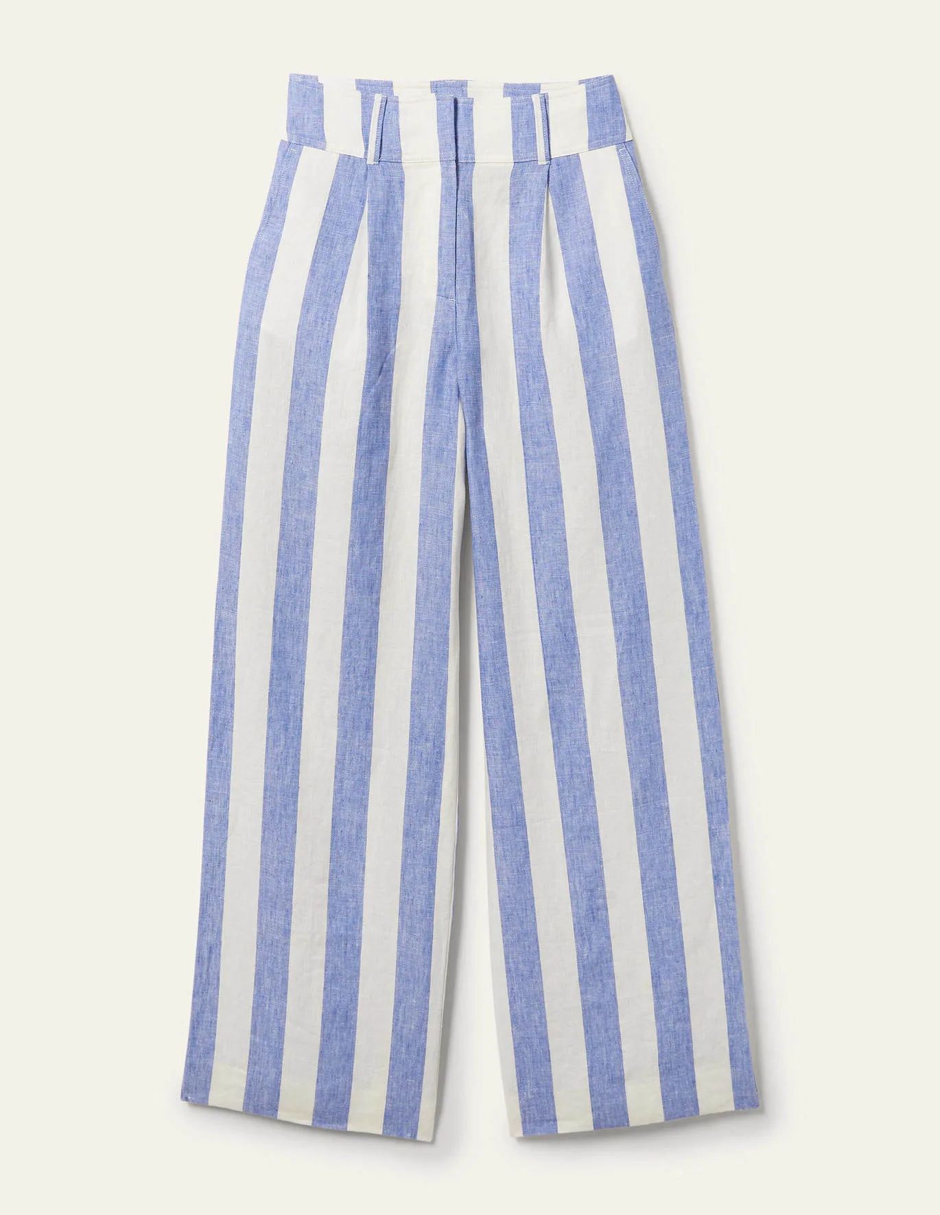 Wide Leg Linen Pants - Bluebell and Ivory Stripe | Boden US | Boden (US)