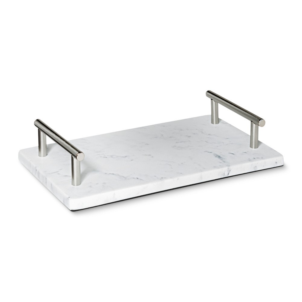 Faux Marble Vanity Jewelry Storage Tray White - 88 Main, Adult Unisex | Target