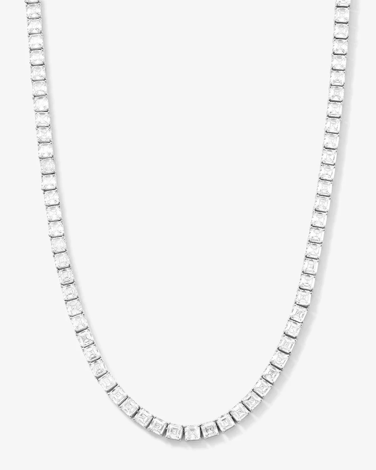 The Queen's Tennis Necklace 24" - Silver|White Diamondettes | Melinda Maria Jewelry