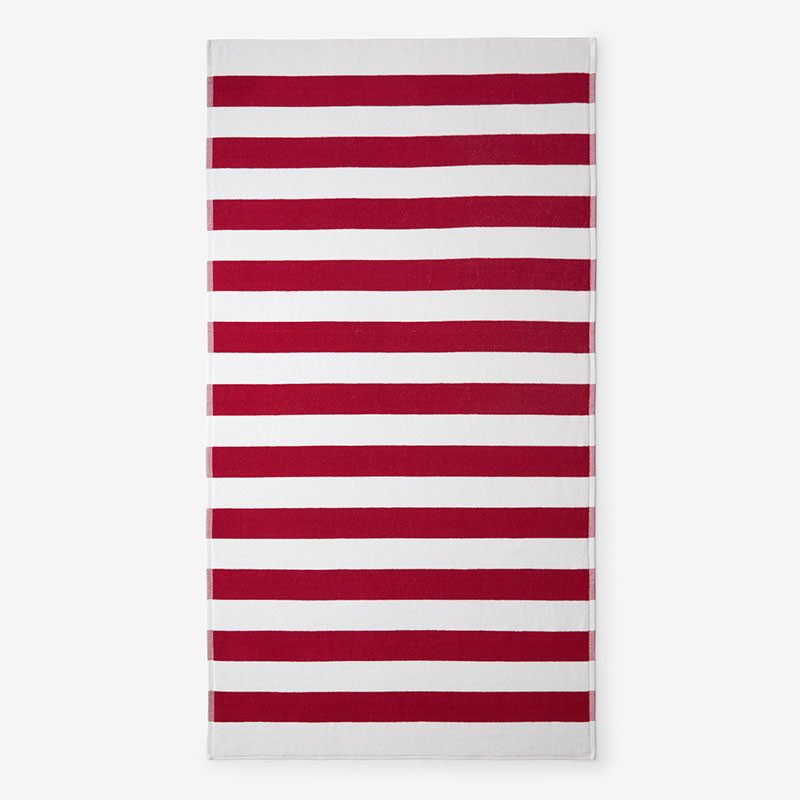 Classic Cabana Stripe Beach Towel - Red | The Company Store