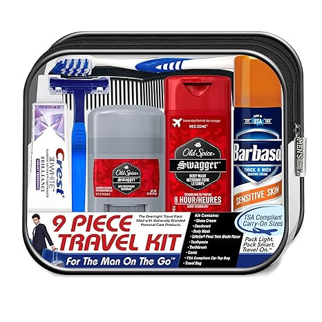 Convenience Kits International Men's Deluxe, 9-Piece Kit with Travel Size TSA Compliant Essential... | Amazon (US)